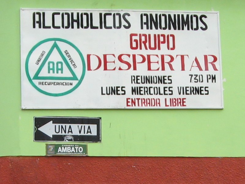 Schild der anonymen Alkoholiker
